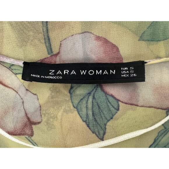 Zara Floral Lily Sheer Longline Kimono Duster w/Pockets Size S Western Cowgirl - Picture 5 of 7